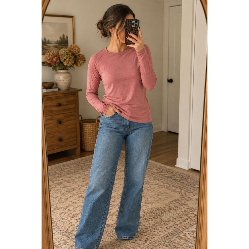 Segments 100% Merino Wool Long Sleeve Base Layer Top Pink Medium